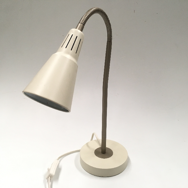 LAMP, Desk or Bedside Light - Cream White Contemp